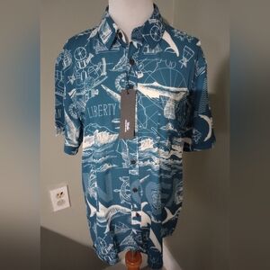 NWT MCedar Blue Nautical Men's Shirt S Small